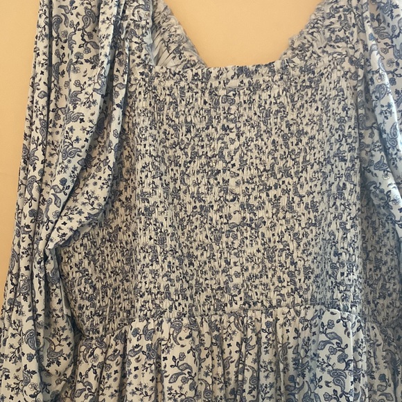 Blue Paisley Floral Print Dress - Picture 3 of 8